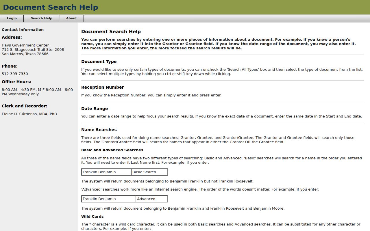 Kyle previous residents deed-chain help in the Hays County grantor grantee index