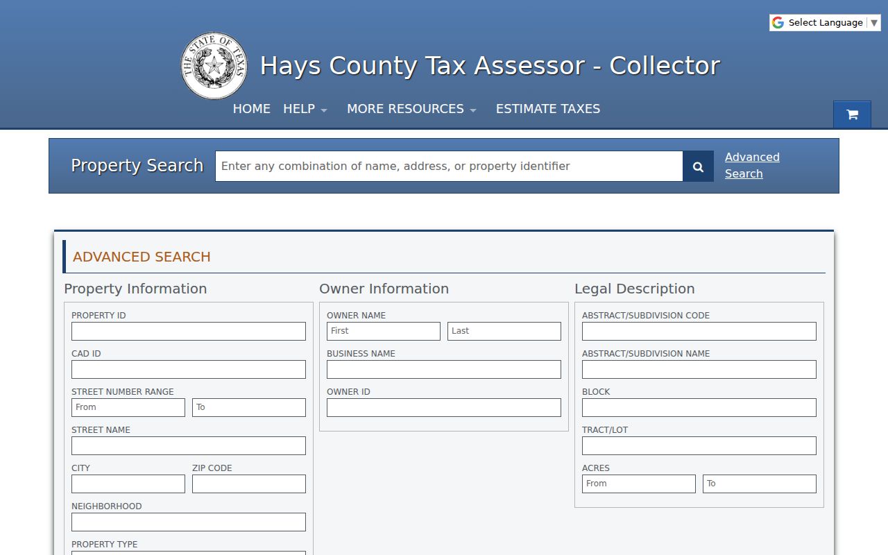 Kyle ZIP code directory Hays County advanced property search ZIP fields